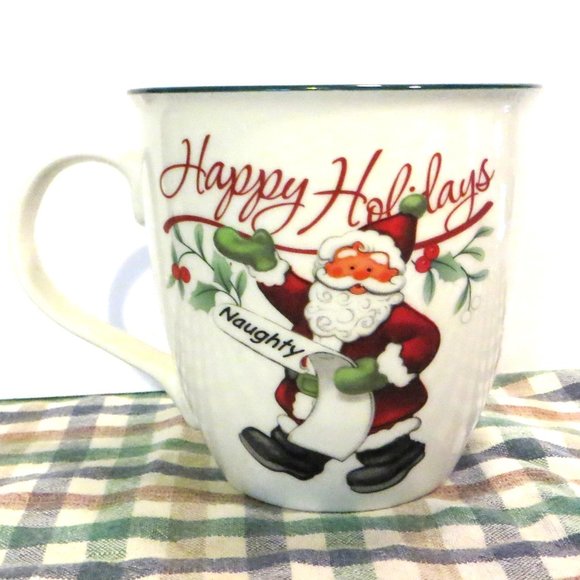 Pfaltzgraff Winterberry Naughty And Nice Mug Set New In Box Never Used - Picture 5 of 9